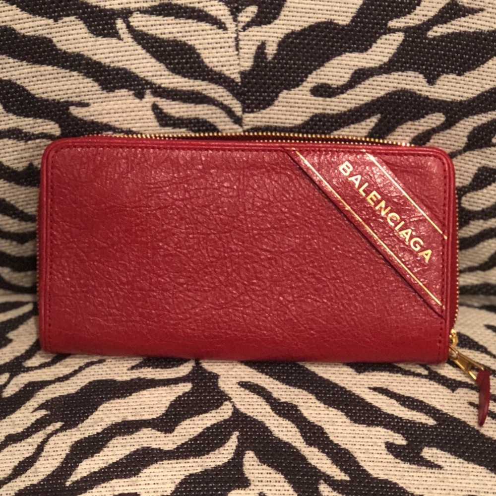 Balenciaga Blanket Arena Zip Around Wallet